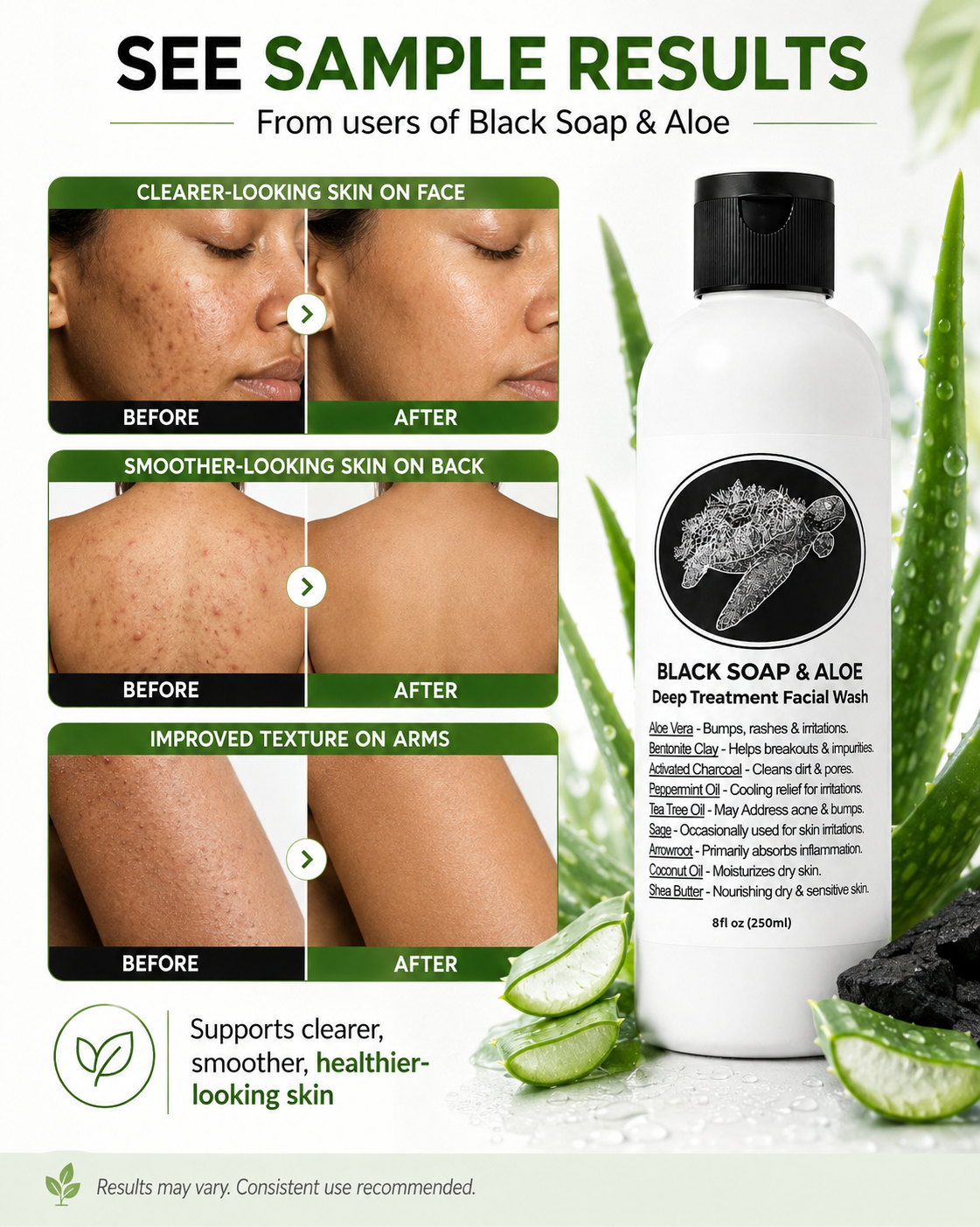Face & Body Liquid Black Soap with Aloe